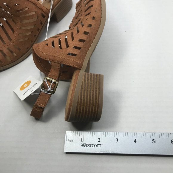 Cat And Jack Girl's Size 5 Open Toe Strap Shoes Brown New With Tags - Picture 12 of 12